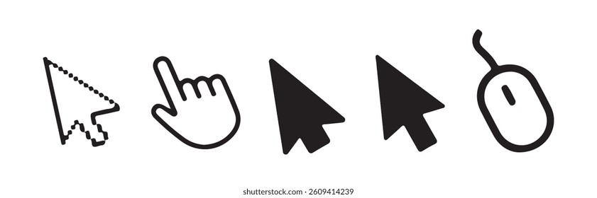 
Click icon vector set. Cursor pointer clicking symbol collection. Vector Illustration Eps 10