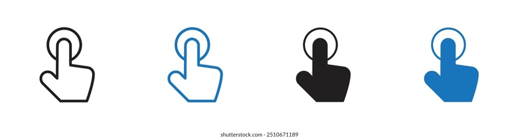 Click icon Vector set outline