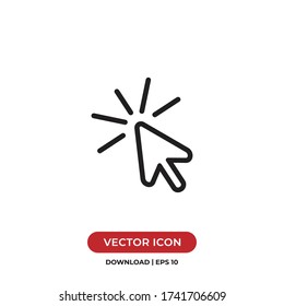 Click icon vector. Simple cursor sign