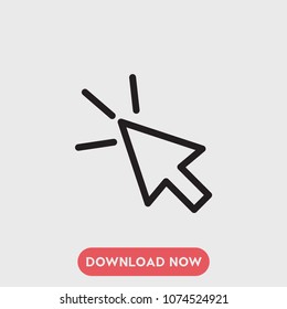 Click icon, Click icon vector, in trendy flat style isolated on white background. Click icon image, Click icon illustration
