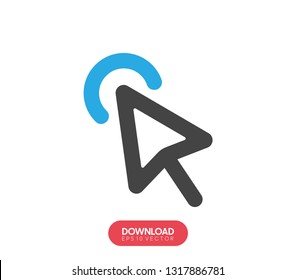 Click icon, Click icon vector, in trendy flat style isolated on white background. Click icon image, Click icon illustration - Vector