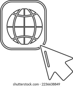 Haga clic en icono, sitio web haciendo clic en icono vector negro