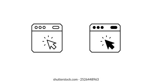 Icono de Hacer clic con fondo blanco Vector Ilustración de stock
