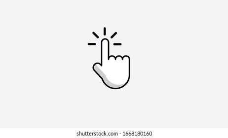 click icon. white hand click.isolated on white background.vector
