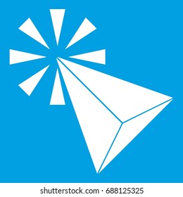 Click icon white isolated on blue background vector illustration