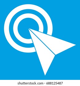Click icon white isolated on blue background vector illustration