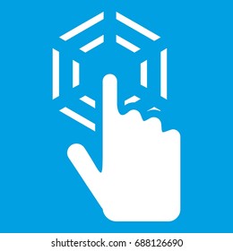 Click icon white isolated on blue background vector illustration