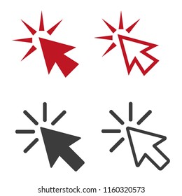 Click icons on white background. Vector Illustration
