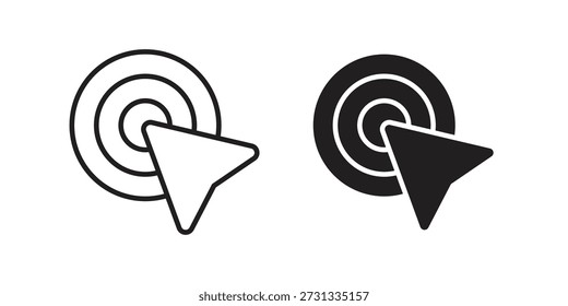 Iconos Hacer clic sobre fondo blanco. Signo de Vector de línea, símbolo para Web y móvil