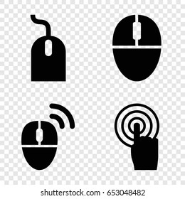 Click icons set. set of 4 click filled icons such as mouse, touchscreen