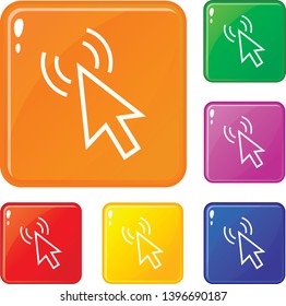 Click icons set collection vector 6 color isolated on white background