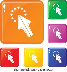 Click icons set collection vector 6 color isolated on white background