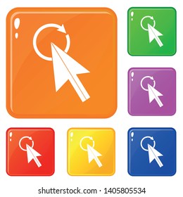 Click icons set collection vector 6 color isolated on white background