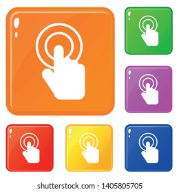 Click icons set collection vector 6 color isolated on white background