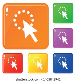 Click icons set collection vector 6 color isolated on white background