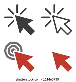 Click icons set on white background. Vector Illustration