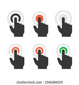 Click Icons Set on White Background. Vector