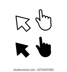 Click Icons Set on White Background. Vector