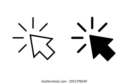 Click icons set. pointer arrow sign and symbol. cursor icon