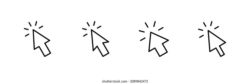 Click icons set. pointer arrow sign and symbol. cursor icon