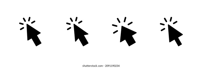 Click icons set. pointer arrow sign and symbol. cursor icon