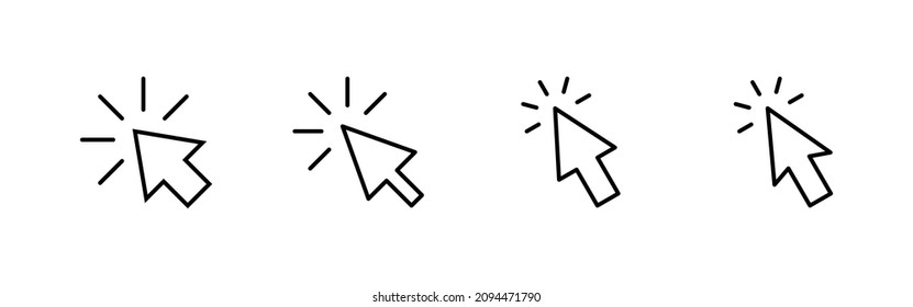 Click icons set. pointer arrow sign and symbol. cursor icon
