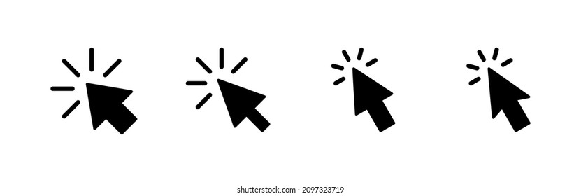 Click icons set. pointer arrow sign and symbol. cursor icon