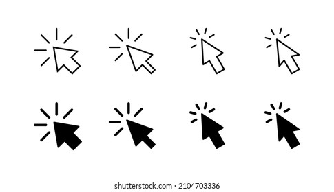 Click icons set. pointer arrow sign and symbol. cursor icon