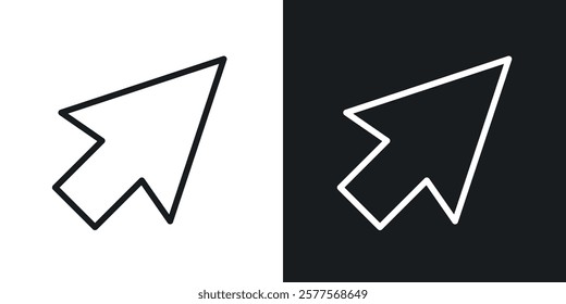 Click icons in thin black and white stroke liner style