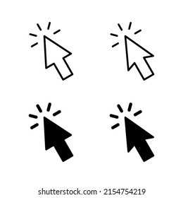 Click icons vector. pointer arrow sign and symbol. cursor icon