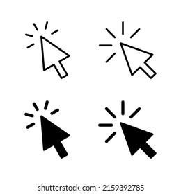 Click icons vector. pointer arrow sign and symbol. cursor icon