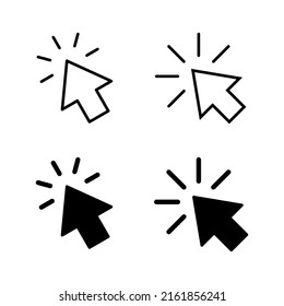 Click icons vector. pointer arrow sign and symbol. cursor icon