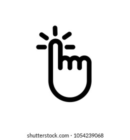 Click icon,vector illustration. Flat design style. vector click icon illustration isolated on White background, click icon Eps10. click icons graphic design vector symbols.
