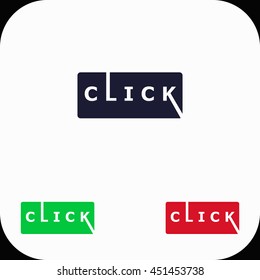 Click Illustration set. Blue, green, red icon.