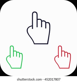 Click Illustration set. Blue, green, red icon.