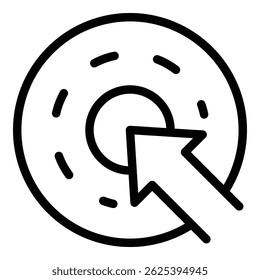 Clique no ícone de conteúdo de influência outline vetor. Blogueiro online. Mídias sociais
