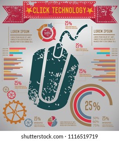 Click info graphic vector design