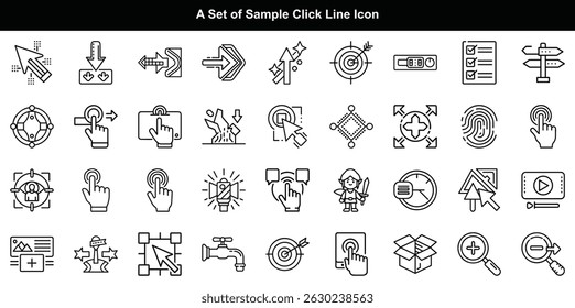 Click and Interaction Line Icons Set