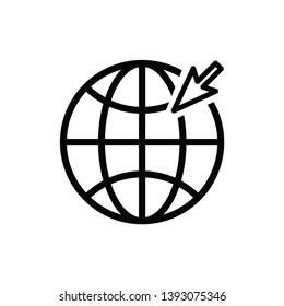 click internet globe icon flat line design