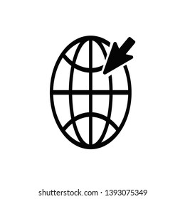 click internet globe icon flat line design