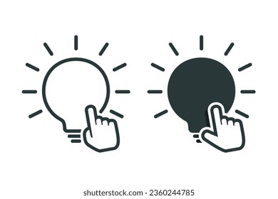 Click lightbulb icon. Illustration vector