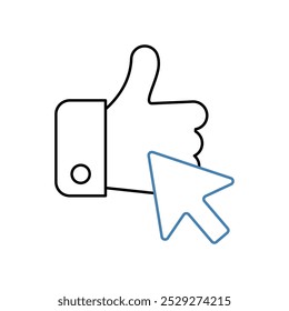 Hacer clic como icono de línea de concepto. Ilustración de elemento simple. Hacer clic como diseño de símbolo de contorno de concepto.
