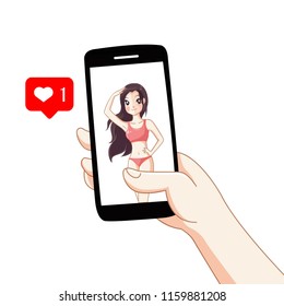 Click like the girl in the swim suit through the application.