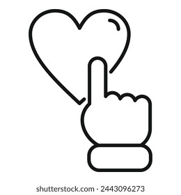 Click like heart online icon outline vector. Normal game button. Patron excellent