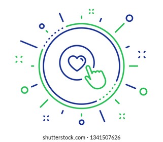 Click like line icon. Love button symbol. Valentines day sign. Quality design elements. Technology like button button. Editable stroke. Vector