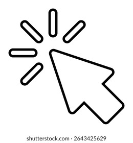 click line icon design. click thin black outline symbol vector illustration. editable stroke icon on transparent background.