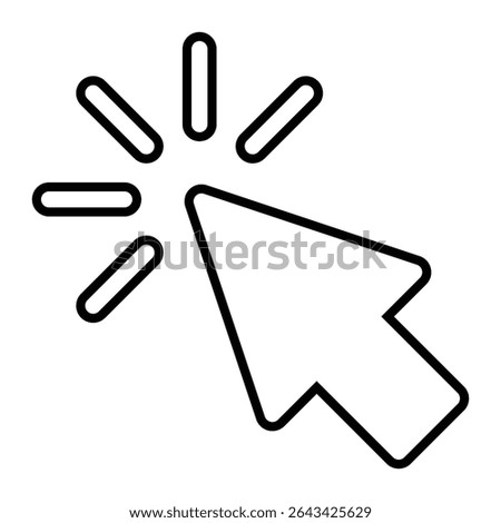 click line icon design. click thin black outline symbol vector illustration. editable stroke icon on transparent background.