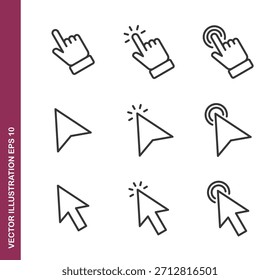 Iconos de la línea del Hacer clic - Mini icono de la serie de la colección