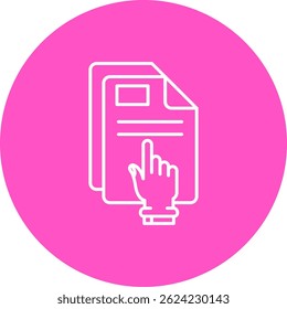 Clique em Design de ícone de vetor de linha