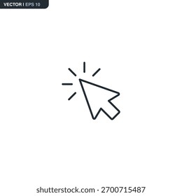 Hacer clic, signo de estilo lineal para el concepto móvil y el Diseño web. Símbolo, ilustración del logotipo. Gráficos de Vector perfecto de píxeles